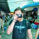 Rebekka, Patrick und Eugen auf dem Central Market