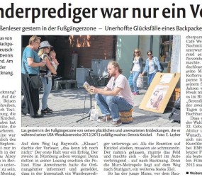 Backnanger Zeitung, 10.9.2015: »Der Wanderprediger war nur ein Vorleser«
