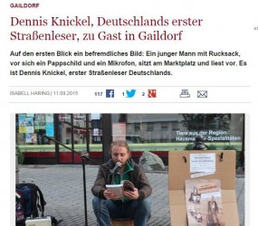Südwest Presse, 11.9.2015: »Ein Welten-Entdecker« (Teil 1)