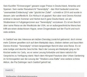 Südwest Presse, 11.9.2015: »Ein Welten-Entdecker« (Teil 2)