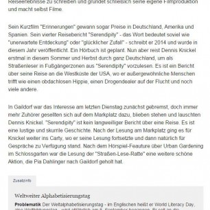 Südwest Presse, 11.9.2015: »Ein Welten-Entdecker« (Teil 2)