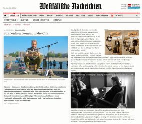 Westfälische Zeitung, 3.9.2016: »Straßenleser kommt in die City«