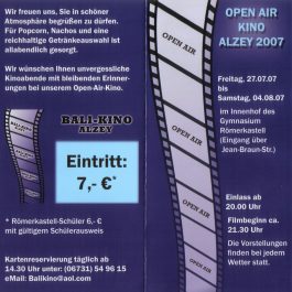 Open Air Kino, Alzey 2007