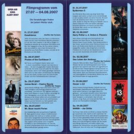 Open Air Kino, Alzey 2007